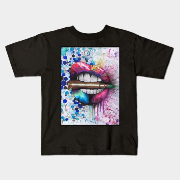 Bite the Bullet Kids T-Shirt by AMDesigns